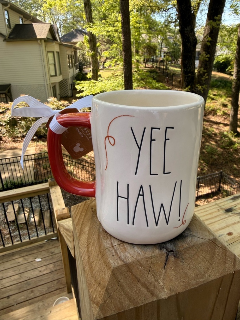 Rae Dunn Disney Pixar YEE HAW! Jessie Toy Story Mug with Red Handle